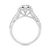 LADIES RING 2 1/2CT ROUND DIAMOND 14K WHITE GOLD (CENTER STONE ROUND DIAMOND 2CT )